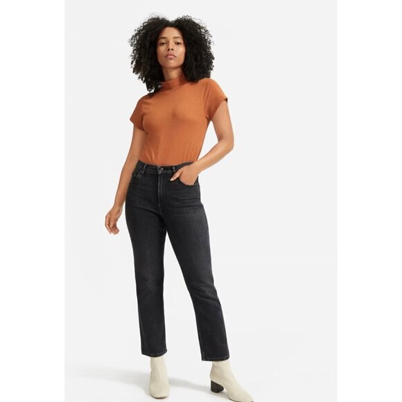 🌷SALE Everlane Cheeky Bootcut Jeans Size 28 Crop Washed Black - Picture 1 of 13
